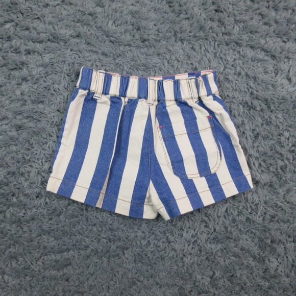 Mini Boden Shorts Girls 6-7Y Blue White Stripe Cotton Denim Pockets 20x1.5* NWT - Picture 12 of 14